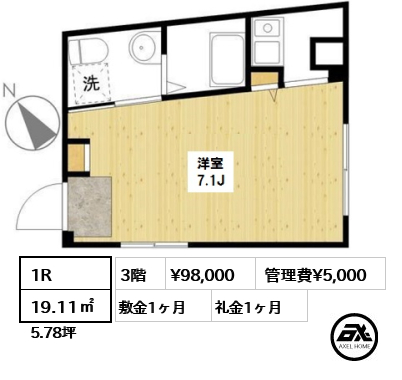 Nフラット鳩森 98,000円