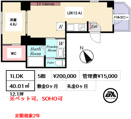 エルレナート新富町　 20万円