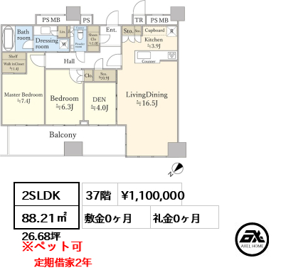 パークコート千代田富士見ザタワー 110万円