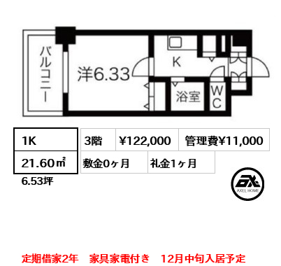 ドエルイン月島 12.2万円