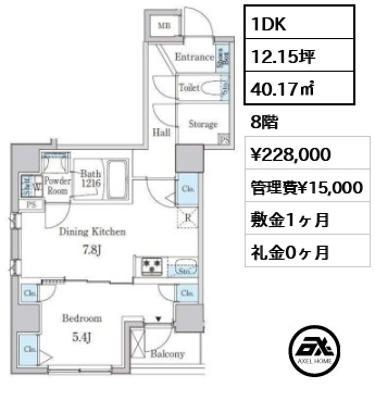 アヴェルーナ月島　 22.8万円