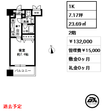 レジディア四谷三丁目 132,000円