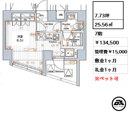 プレミアムキューブG四谷左門町 (PREMIUM CUBE G 四谷三丁目) 134,500円