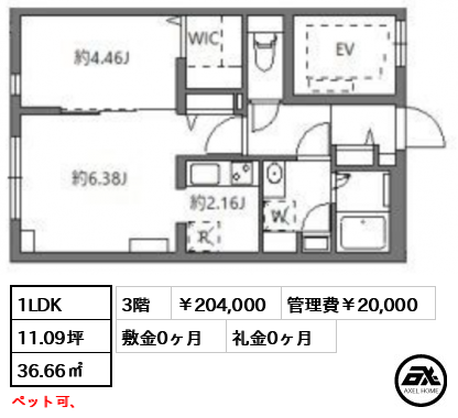 フラッフィー市谷台町 204,000円