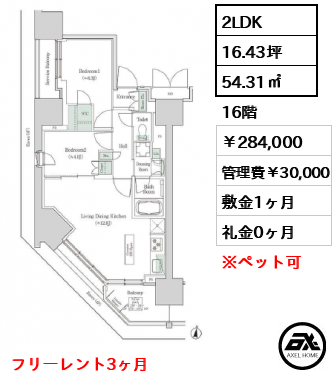 ブルックサイドレジデンス木場 284,000円
