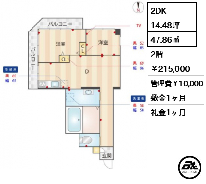 ハイツ千駄ヶ谷 215,000円