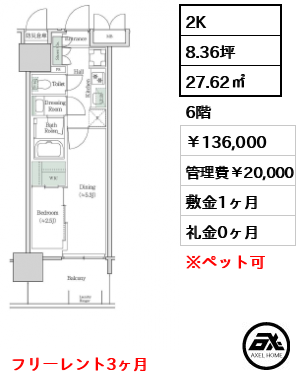 ブルックサイドレジデンス木場 136,000円