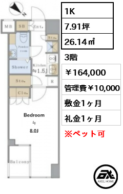 Brillia ist 千駄ヶ谷 (ブリリアイスト千駄ヶ谷) 164,000円