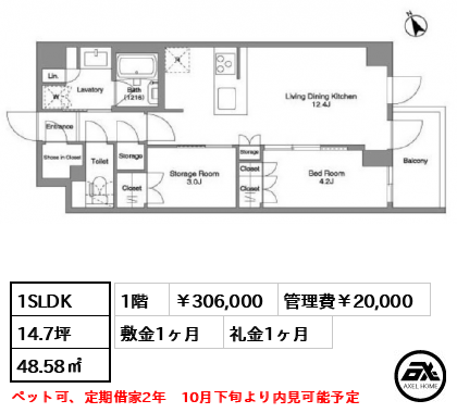 プレジリア代々木参宮橋 306,000円