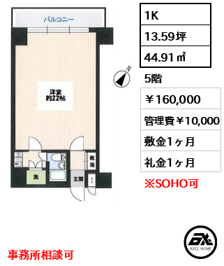 ビラカーサ五番町 160,000円