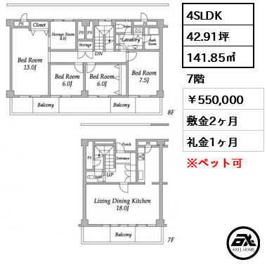 麹町サニーマンション 550,000円