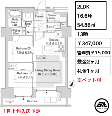 リブクオーレ神保町 347,000円