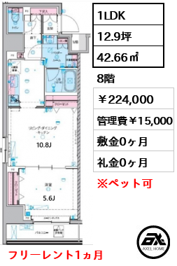 GENOVIA 東神田 green veil (ジェノヴィア東神田グリーンヴェール) 224,000円
