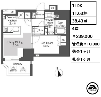 Belle Vue 千代田飯田橋 (ベルビュー千代田飯田橋) 239,000円