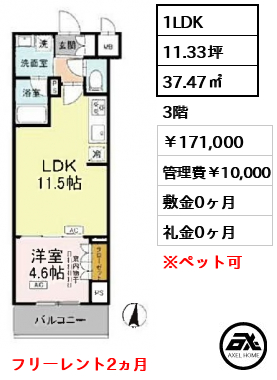 ロイジェント潮見 171,000円
