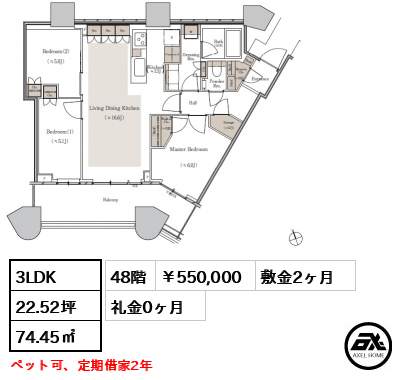 パークタワー勝どき サウス 550,000円