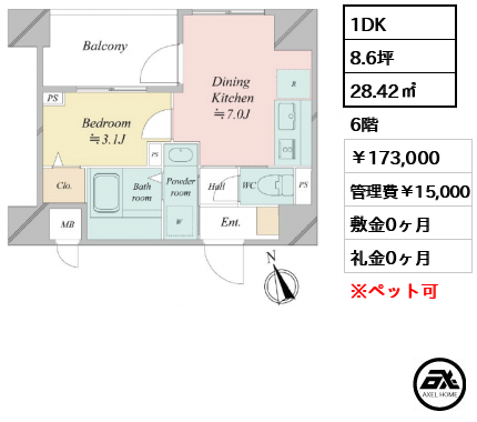 ドゥーエ銀座イーストⅢ 173,000円
