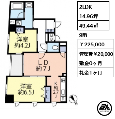 グランヴァンデュヴェール東京 225,000円