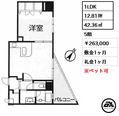 デュオ・スカーラ赤坂Ⅱ 263,000円