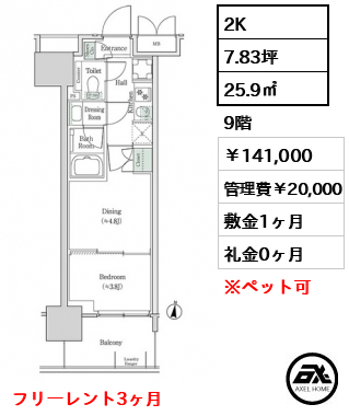 ブルックサイドレジデンス木場 141,000円