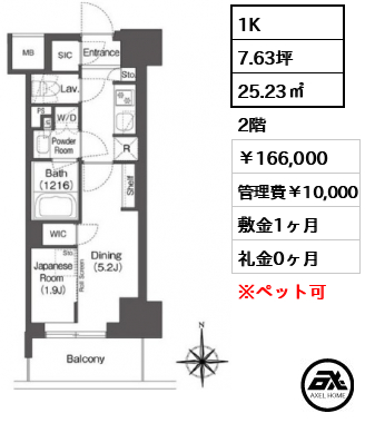 コンフォリア東新宿 166,000円