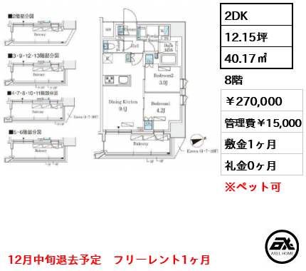 リビオメゾン御茶ノ水EAST 270,000円