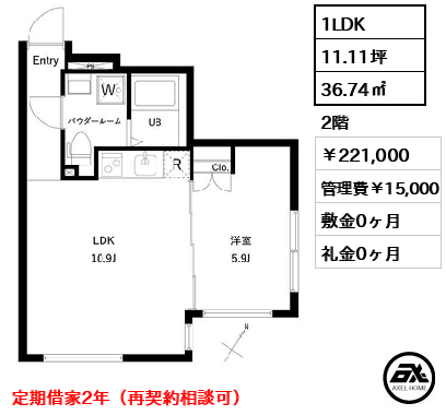 オーキッドレジデンス代々木EAST 221,000円