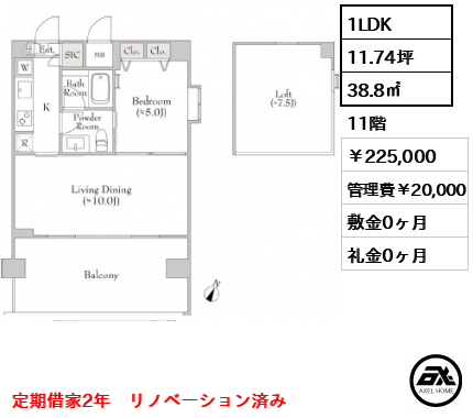 ブルロック豊洲 225,000円