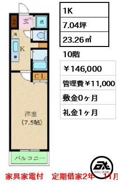 カスタリア新宿 146,000円