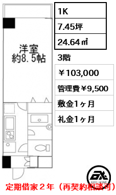 ヒューリックレジデンス参宮橋 103,000円