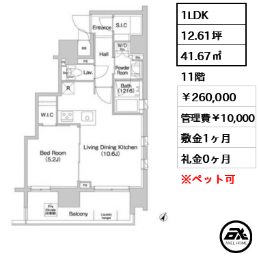 コンフォリア神楽坂DEUX 260,000円