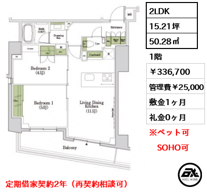 ザ・パークハビオSOHO市谷左内町 336,700円