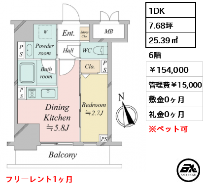 ドゥーエ銀座イーストⅢ 154,000円