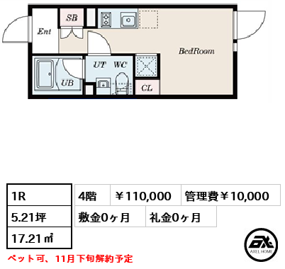 PASEO市谷台町Ⅱ（パセオ市谷台町Ⅱ） 110,000円