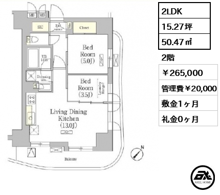 テラス月島 265,000円