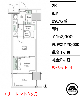 ブルックサイドレジデンス木場 152,000円