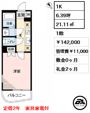 アリトスけやきＶ 142,000円