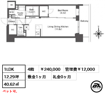 コンフォリア東新宿 240,000円