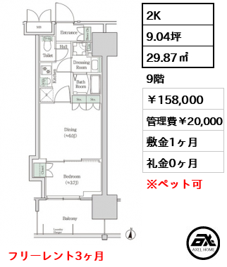 ブルックサイドレジデンス木場 158,000円