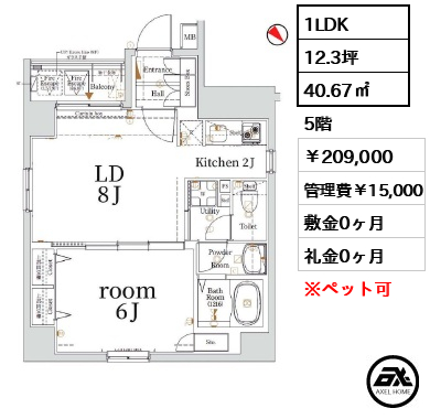 Log銀座東 (ログ銀座東) 209,000円