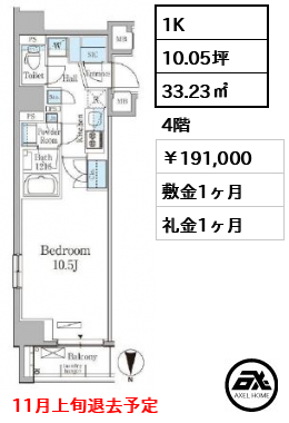 THE AXIS KOJIMACHI (ジ アクシス麹町) 191,000円