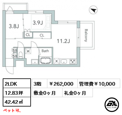 GranDuo代々木3（グランデュオ代々木３） 262,000円