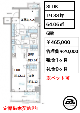 パークアクシス文京本郷 465,000円