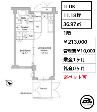 コンフォリア原宿 213,000円