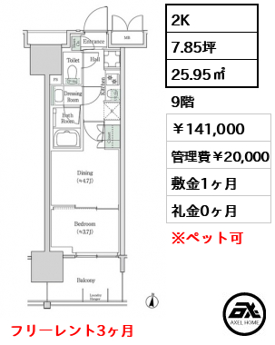 ブルックサイドレジデンス木場 141,000円
