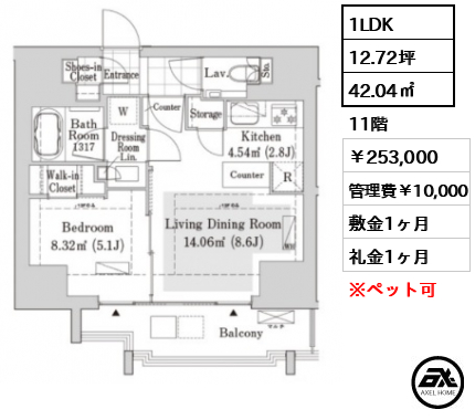 リブクオーレ神保町 253,000円
