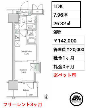 ブルックサイドレジデンス木場 142,000円