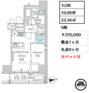 パークアクシス神田レジデンス 225,000円