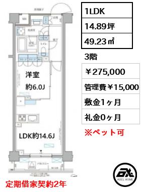 パークアクシス文京本郷 275,000円