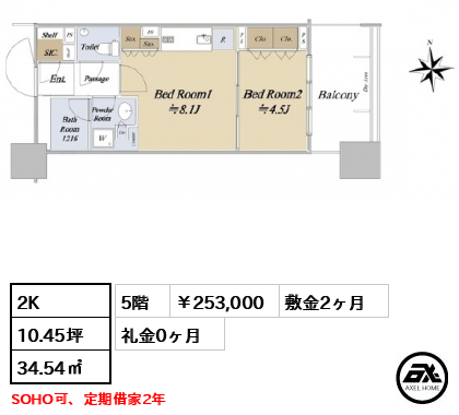 シティタワー銀座東 SOHO棟 253,000円